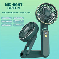 Foldable Handheld USB Fan with 4000mAh Battery and Digital Display