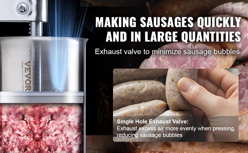 SucceBuy 2.5L Manual Sausage Stuffer Food-Grade Stainless Steel & 8 Stuffing Tubes for Home Kitchen Restaurant Commercial - Buy online at  Vibe In Cart.