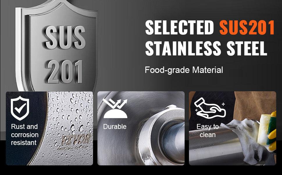 SucceBuy 2.5L Manual Sausage Stuffer Food-Grade Stainless Steel & 8 Stuffing Tubes for Home Kitchen Restaurant Commercial - Buy online at  Vibe In Cart.