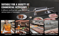 SucceBuy 2.5L Manual Sausage Stuffer Food-Grade Stainless Steel & 8 Stuffing Tubes for Home Kitchen Restaurant Commercial - Buy online at  Vibe In Cart.