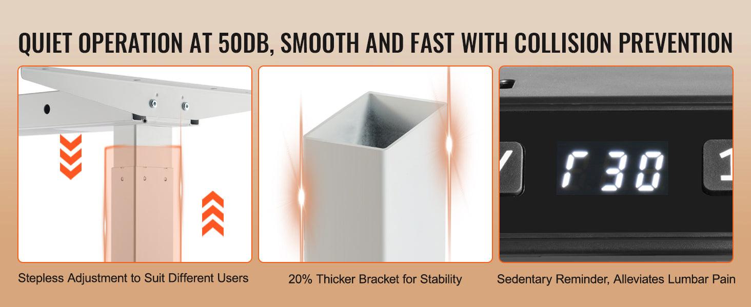 SucceBuy Standing Desk Frame  Electric Stand Up Computer Desk Legs Ergonomic DIY Workstation Base for Home Office Black white - Buy online at  Vibe In Cart.