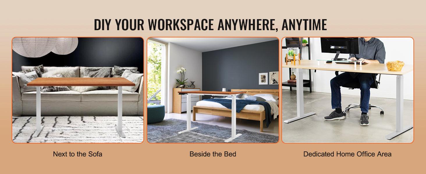 SucceBuy Standing Desk Frame  Electric Stand Up Computer Desk Legs Ergonomic DIY Workstation Base for Home Office Black white - Buy online at  Vibe In Cart.